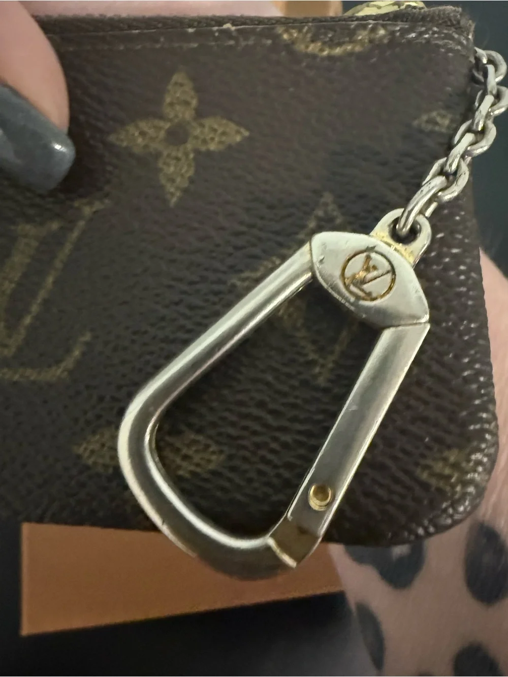 Louis Vuitton Monogram Key Pouch - Brown with Gold Monogram. Full Inclusion!